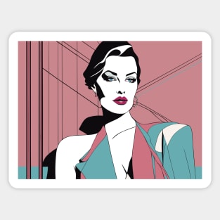 Petal Breeze Art Deco Patrick Nagel 80s Sticker